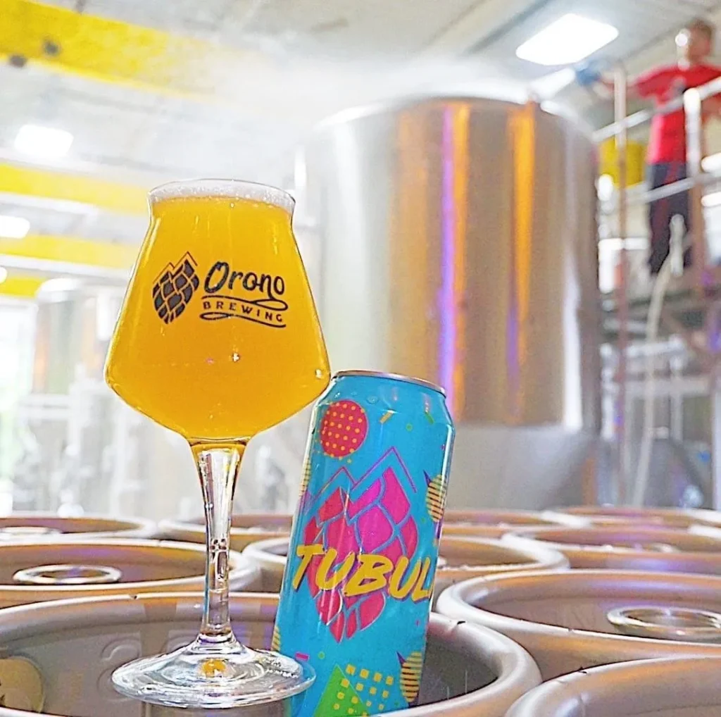 Fresh pour of Orono Brewing beer