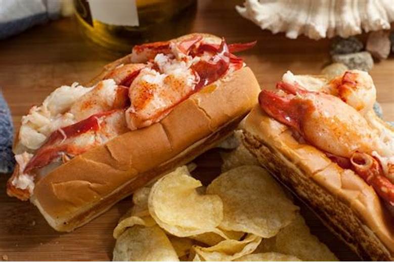 Dave's Maine lobster roll, fresh-picked on a buttered roll with chips